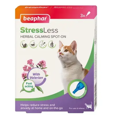 Beaphar StressLess Herbal Calming Spot-On успокояващи пипети за котки, 3 бр