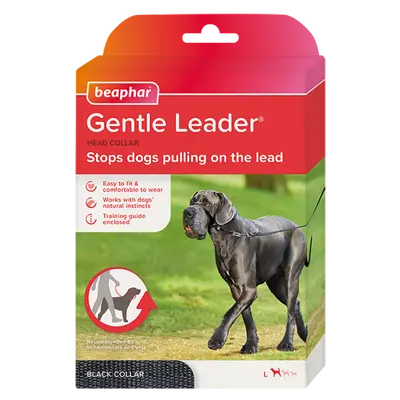 Beaphar  Gentle Leader повод срещу дърпане за куче, черен, едри породи