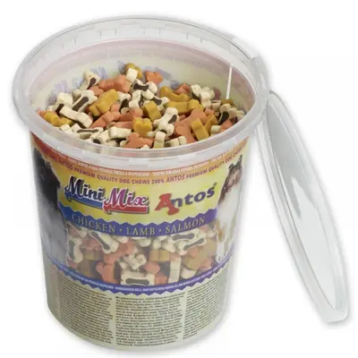 Antos Mini Mix мек снакс с пиле, агне и сьомга, 500 гр