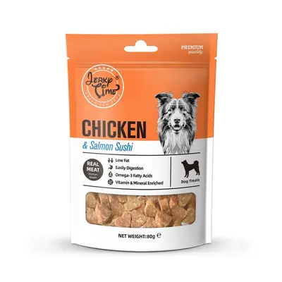 Jerky Time  Chicken&Salmon Bites 80g - лакомство за куче с пиле и сьомга