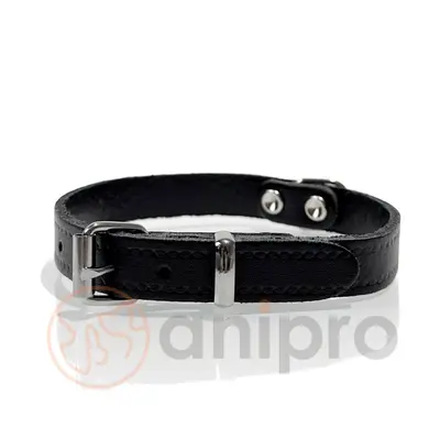 Anipro  нашийник кожа черен, 12 мм / 30 см