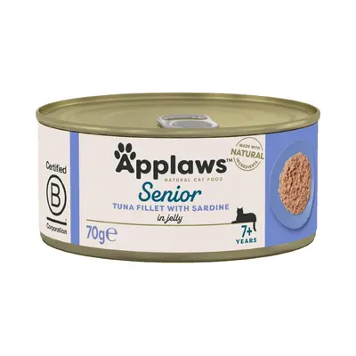 Applaws Senior Tuna with Sardine in Jelly - Месни хапки за възрастни котки с риба тон и сардини в желе, консерва 70г