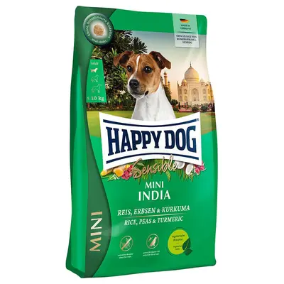 Happy Dog Sensible Mini India - вегетарианска рецепта с ориз, грахово мюсли и куркума за кучета от дребни породи - 4 кг - СРОК 08.2026