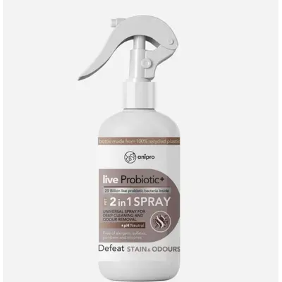 anipro Live Probiotic+ Defeat Stаin & Odour - пробиотичен спрей за премахване на петна и миризми от домашни любимци, 500 мл
