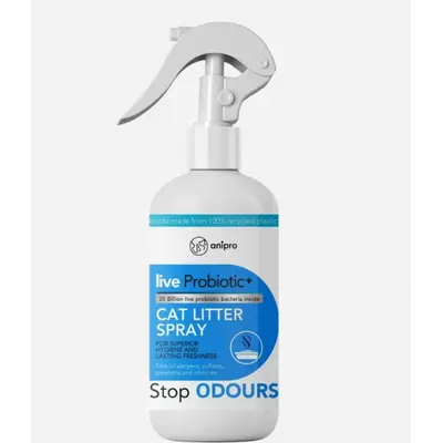 anipro Live Probiotic+ Stop Odour - пробиотичен спрей за премахване на миризми от котешка тоалетна, 500 мл
