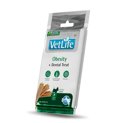 Vet Life Obesity Dental Treat Mini – Дентални стикове за контрол на теглото при кучета от мини породи - 60 г