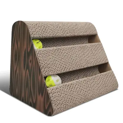 Anipro Драскалка за котки, триъгълник дървен, 28х17.5х21 см-черен