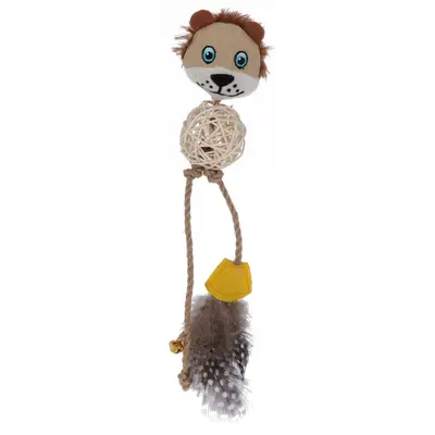 Kerbl Cat Toy Lion - Играчка за котка Лъв с пера, 30 см