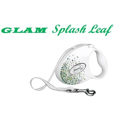 Flexi  GLAM Splash Leaf S - 3м лента, до 12кг - цвят бял