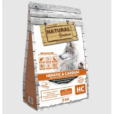 Natural Greatness VET Hepatic and Cardiac - гранулирана лечебна храна за кучета с чернодробна недостатъчност - 2 кг