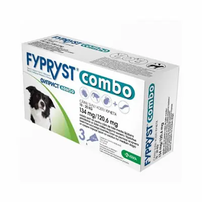 Fypryst Combo Dog  134 mg (Фиприст Комбо)  - спот-он разтвор за кучета от 10 до 20 кг - кутия с 3 броя пипети