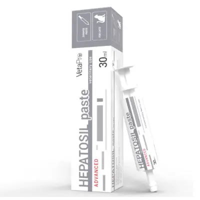 VetaPro Hepatosil Advanced Paste - подпомага функцията на черния дроб, за котки - шприц х 30 мл