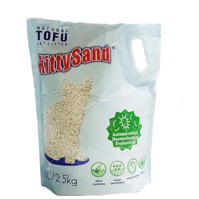 Tofu Cat Litter KittySand Green Tea - Соева котешка тоалетна с аромат на зелен чай - 6 л / 2,5 кг