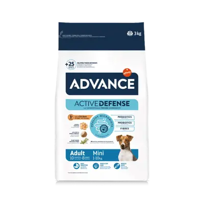 Advance Dog Mini Adult  - суха храна за кучета от мини породи с пилешко и ориз - 3 кг