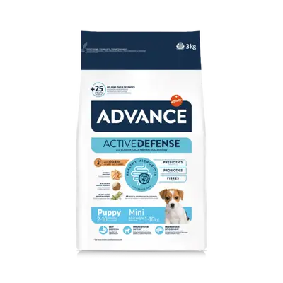Advance Dog Mini Puppy - суха храна за подрастващи кученца от мини породи с пилешко и ориз - 3 кг