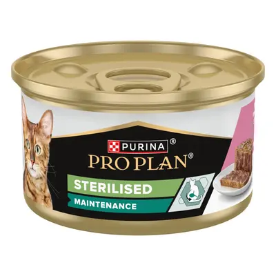 Pro Plan Sterilised Cat Adult - Пълноценна мокра храна за кастрирани котки с риба тон и сьомга - консерва 85 г