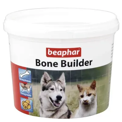 Beaphar Bone Builder Dog & Cat – хранителна добавка за кучета и котки, с калций и фосфор, 500 г