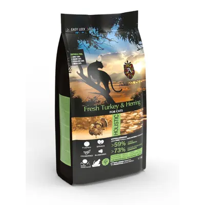 Ambrosia Sterilized Senior Cat Fresh Turkey & Herring Ulta premium - холистична, хипоалергенна, беззърнена храна за възрастни кастрирани котки с пуешко и херинга, 1,5 кг