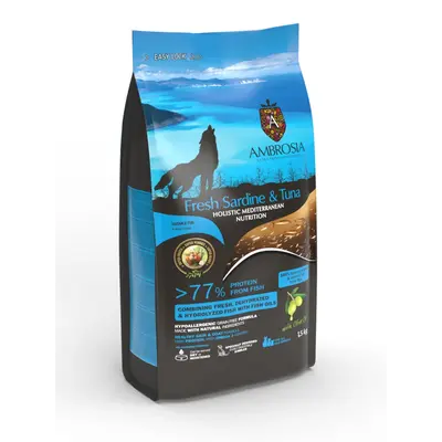 Ambrosia All Breed Fresh Sardine & Tuna - За кучета от всички породи над 1 година с Прясна сардина и риба тон - 5 кг