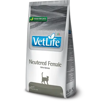 Farmina Vet Life Feline Neutered Female - Пълноценна суха храна за женски кастрирани котки - 5 кг