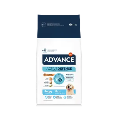 Advance Dog Maxi Puppy - суха храна за подрастващи кученца от едри пилешко и ориз - 12 кг