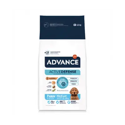 Advance Dog Medium Puppy - суха храна за подрастващи кученца от средни породи с пилешко и ориз - 12 кг