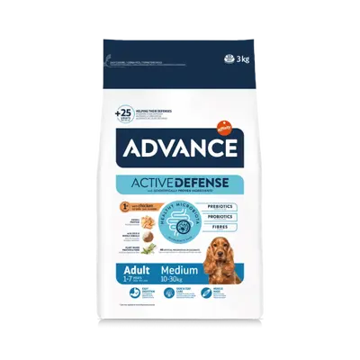 Advance Dog Medium Adult - суха храна за кучета от средни породи с пилешко и ориз - 3 кг