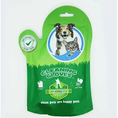 My Turf Cleaning Gloves - Почистващи ръкавици за кучета и котки, с алое вера и екстракт от овес - 6 бр. в пакет