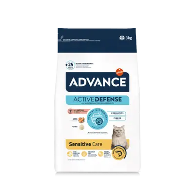 Advance Cat Adult Sensitive - Суха храна за котки с чувствително храносмилане, със сьомга и ориз - 10 кг
