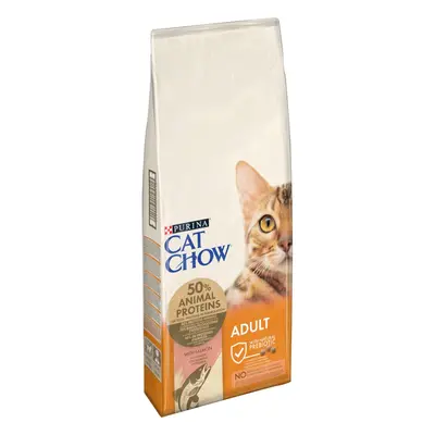 Cat Chow Adult - Пълноценна суха храна за котки с риба тон и сьомга - 15 кг