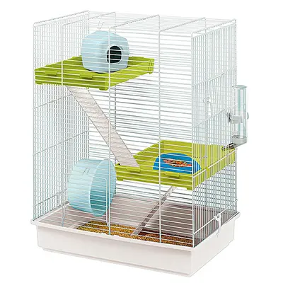 Ferplast Hamster Tris White - Оборудвана клетка за хамстери на три нива 46 х 29 х h58 см