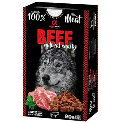 Alpha Spirit Beef Snack - Натурален снакс за куче с телешко месо - 80 г