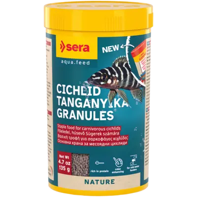 Sera Cichlid Tanganyika Granules - Основна храна за цихлиди - 135 г