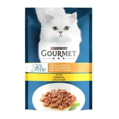Gourmet Perle  - Пауч за котки с пилешко - мини филенца в сос - 85 г