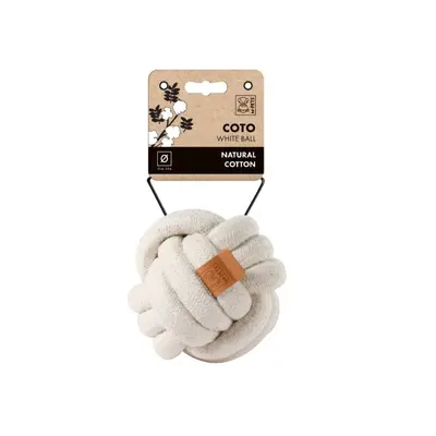 M-pets COTO White ball L - Играчка за куче, мека топка, бяла - 15 см
