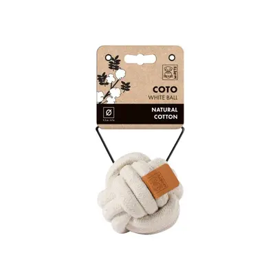 M-pets COTO White ball M - Играчка за куче, мека топка, бяла - 9,5 см