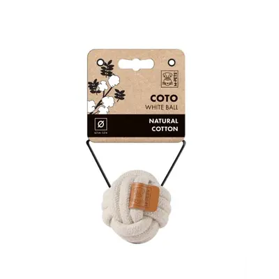 M-pets COTO White ball S - Играчка за куче, мека топка, бяла - 6,5 см