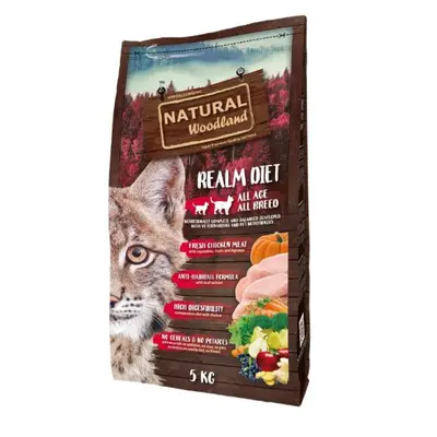 Natural Woodland Realm Diet - Суха храна за котки с пилешко месо без зърнени храни - 5 кг