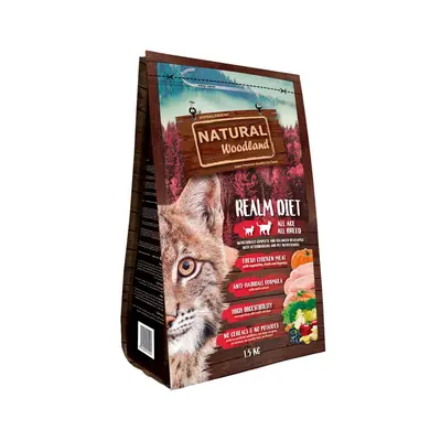 Natural Woodland Realm Diet - Суха храна за котки с пилешко месо без зърнени храни - 1.5 кг
