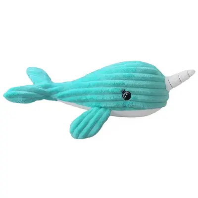 PlayMe Plush whale - Играчка за куче плюшен Кит 25 см, син