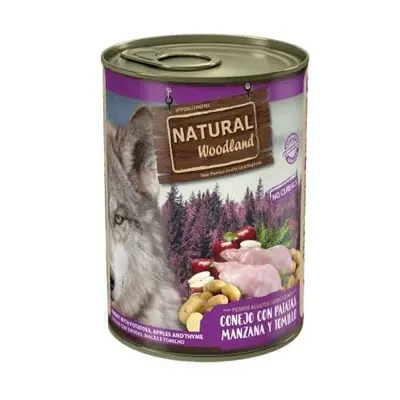 Natural Woodland Rabbit with Potatoes, Apples and Hymes - Консерва за куче със Заек с картофи, ябълка и мащерка - 400 г