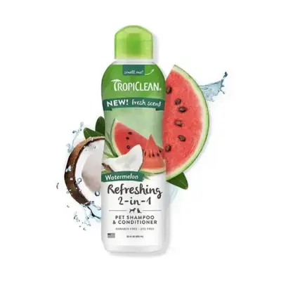 TropiClean Watermelon Luxury 2 in 1 - Шампоан и Балсам с Диня за кучета и котки - 355 мл