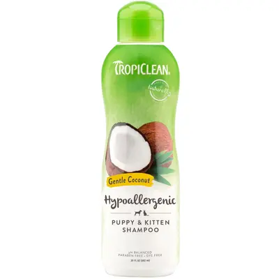 TropiClean Gentle Coconut Hypoallergenic Puppy and Kitten Shampoo - Хипоалергенен шампоан за кученца и котенца - 355 мл