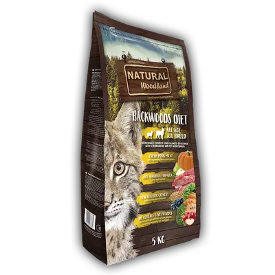 Natural Woodland Backwoods Diet - Суха храна за котки с Иберийско свинско месо - 5 кг