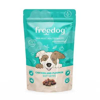 Freedog Snack Semi-Moist Chicken & Pumpkin - Лакомство за кучета - меки хапки Пилешко & тиква - 100 г