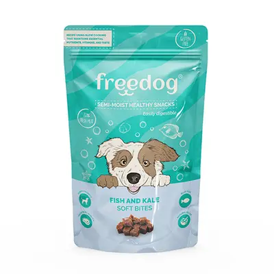 Freedog Snack Semi-Moist Blue Fish & Kale - Лакомство за кучета - меки хапки Риба & кейл - 100 г