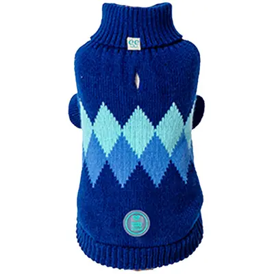 Freedog Rhombus Sweater BLUE - Пуловер за кучета на ромбове, син
