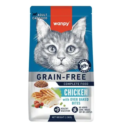 Wanpy Grain Free Chicken - суха храна за котки с пилешко, без зърно, 1.5 кг