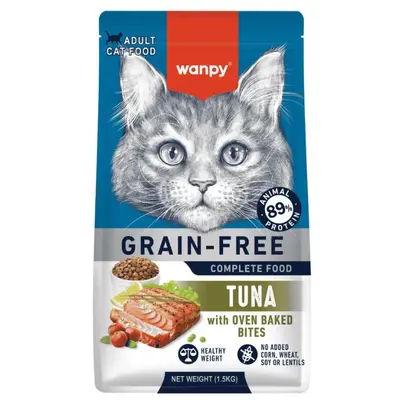 Wanpy Grain Free Tuna - суха храна за котки с риба тон, без зърно, 1.5 кг