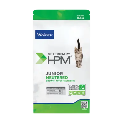 Virbac HPM Junior Neutered Cat- пълноценна храна за малки котенца от кастрация до 12 месеца - 1,5 кг